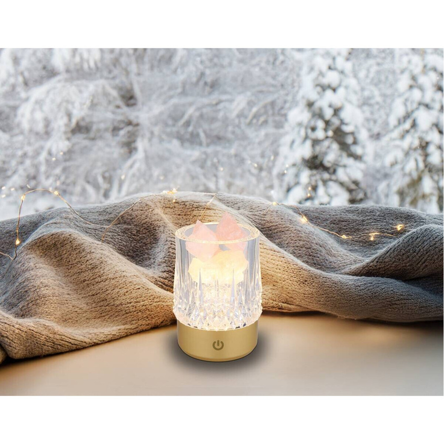 Globo LED-Tischleuchte Lizzy aus Kunststoff in Gold und Transparent, dimmbar, H: 10,5 cm, B: 7,8 cm - Bild 2