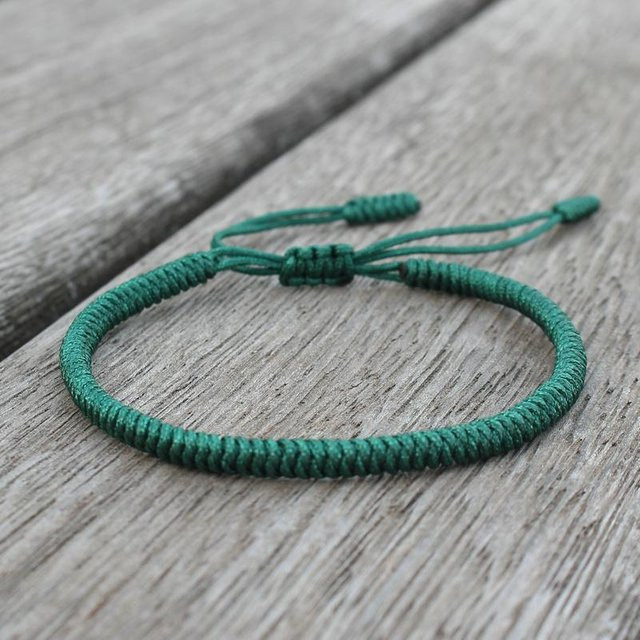 zjy8 Armband, King Kong Knoten, Roter Faden, dunkelgrüne, Unisex - Bild 1