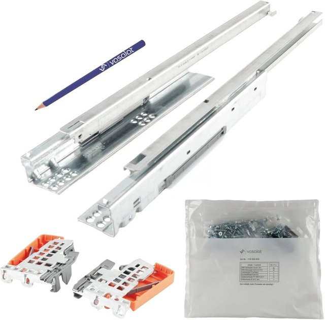 Blum Tandem Teilauszug Set Schubladenauszug mit Kupplung, Soft-Close, Silber, Länge: 400 mm, Tragkraft bis 30 kg - Bild 1