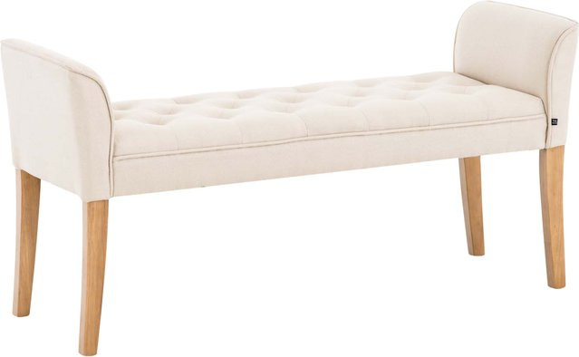 TPFLiving Chaiselongue Cäsar in Beige mit Stoffbezug und Massivholzrahmen, B/T/H: 128,0 x 43,0 x 64,0 cm - Bild 1