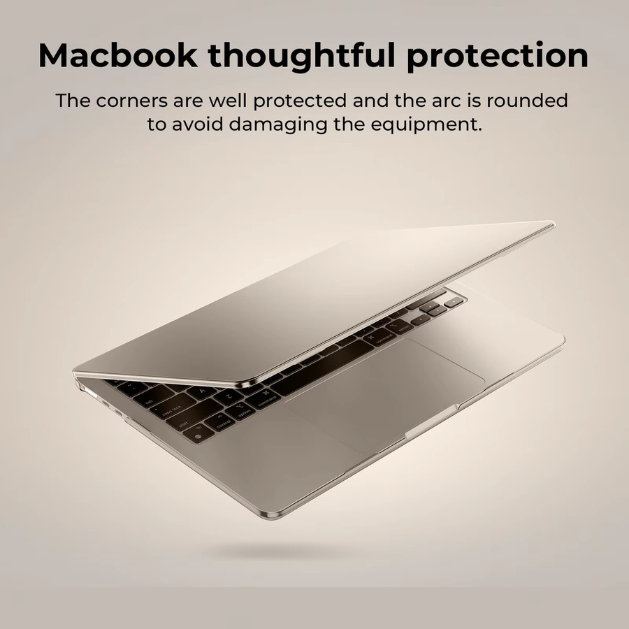 EooCoo Crystal Hartschalen Schutzhülle für MacBook Air 13 Zoll M4 M3 M2 und 15 Zoll M3 M2 in Starlight Transparent - Bild 2