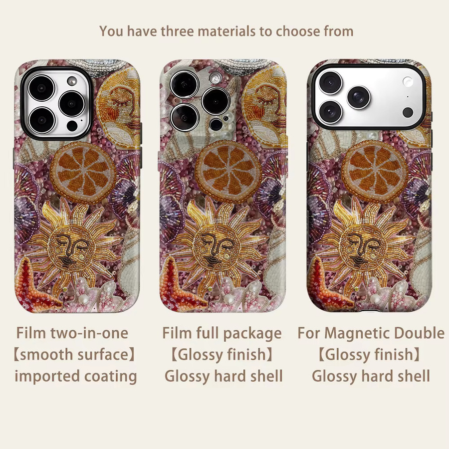 Potdemiel Magnetische Handyhülle mit Lavendelperlen für iPhone 17 16 15 14 13 Pro Max Plus, Robustes Doppel-Schicht-Design, Lila/Mehrfarbig - Bild 2