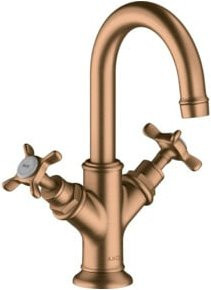 Hansgrohe Axor Montreux Zwei-Griff-Waschtischarmatur in Brushed Bronze mit schwenkbarem Auslauf und Pop-up-Abfluss - Bild 1