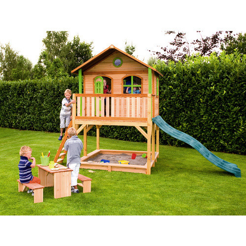 AXI Spielhaus Marc mit Leiter, Rutsche und Sandkasten aus Holz in Braun und Grün, B/H/T: 432 x 293 x 212 cm - Bild 4