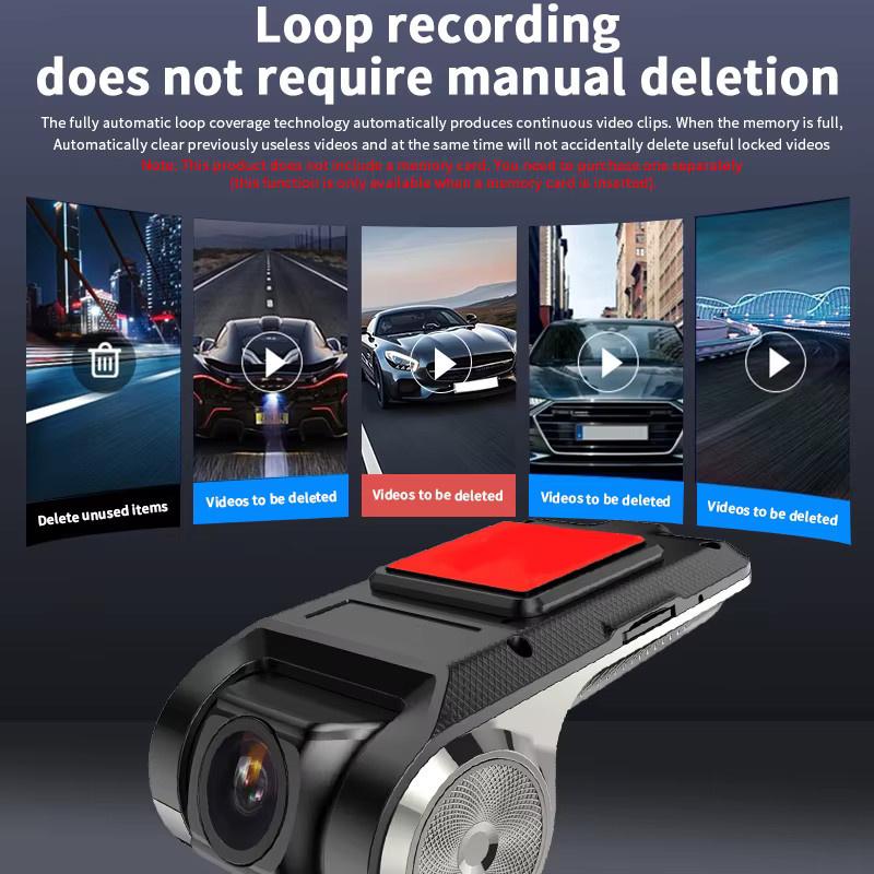 First Safe USB-Dashcam mit 720P HD-Auflösung, ADAS, 170 Grad Weitwinkel und HDR/WDR Nachtsicht für Android-Autoradios in Schwarz - Bild 5