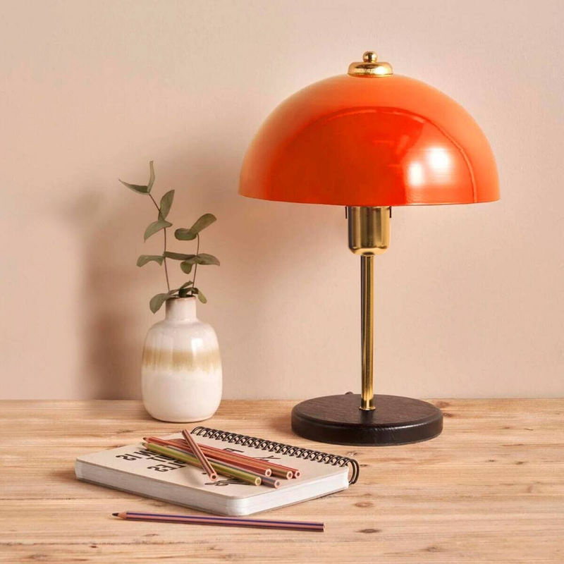 Opviq Tischleuchte Metall in Orange mit E27 Fassung, B/T/H: 23 x 23 x 38 cm - Bild 2