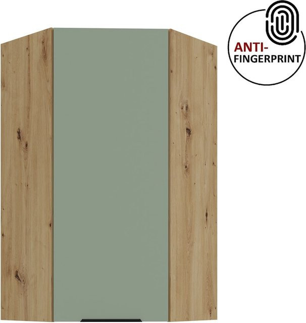 ARIA Eckhängeschrank Aquamarin matt mit Anti Fingerprint Oberfläche, Breite: 60 cm, Höhe: 90 cm - Bild 1