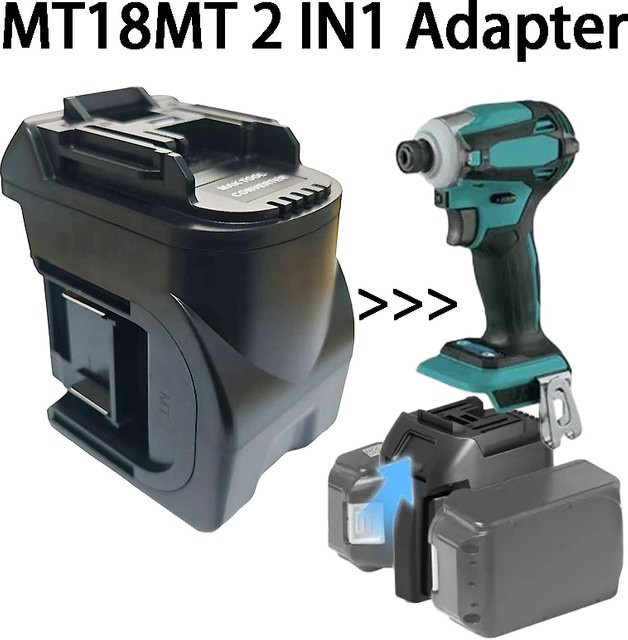 Makita 2 in 1 Akku Adapter Konverter MT18MT für 18V Li-Ion Akkus in Schwarz - Bild 1