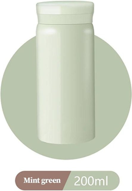 WIKHOSTAR Mini Edelstahl Thermoflasche Isolierbecher aus 316 Vakuum Stahl, Tragbarer Reisebecher, Grün, 200ml - Bild 1