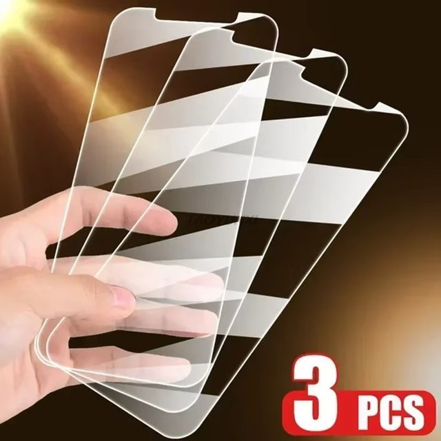 3er Set Panzerglas Displayschutzfolie für Apple iPhone 17 18 16 15 Pro Max 14 Plus 13 12 11 X XR XS 17 Air 16e 13 Mini in Transparent - Bild 1
