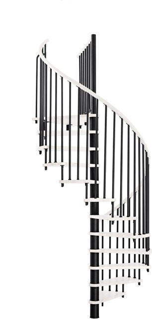 Minka Spindeltreppe Spiral Wood in Weiß und Schwarz für eine Raumhöhe bis 305 cm - Bild 1