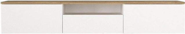 Lotula TV-Hängeschrank Modern in Weiß mit Naturfarben, Breite: 180 cm - Bild 1