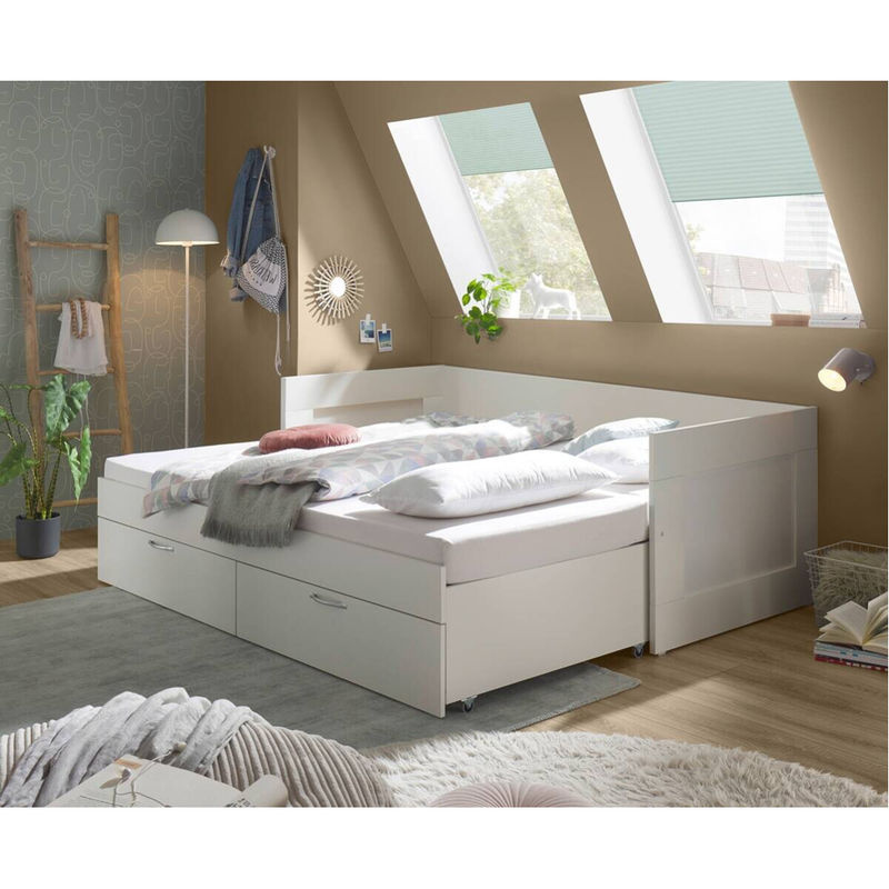 Lombas Funktionsbett in Weiß mit Schubladen und Liegefläche B: 90 cm, L: 200 cm - Bild 2