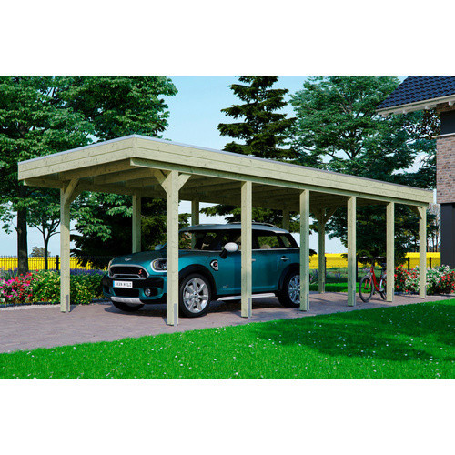 SKANHOLZ Carport Friesland braun, B/T: 314 x 860 cm, Firsthöhe: 241 cm, imprägniert - Bild 2