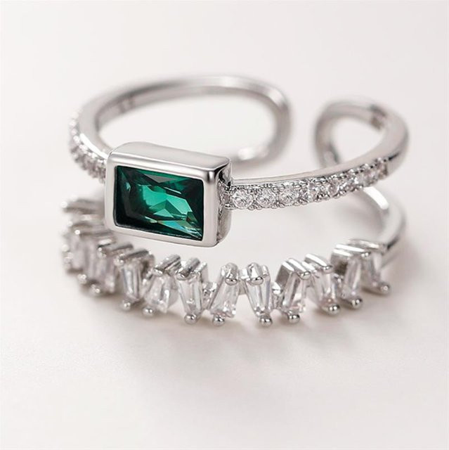 Huitan Ring, offener Ring, Silber, Zirkonia, Damen - Bild 1