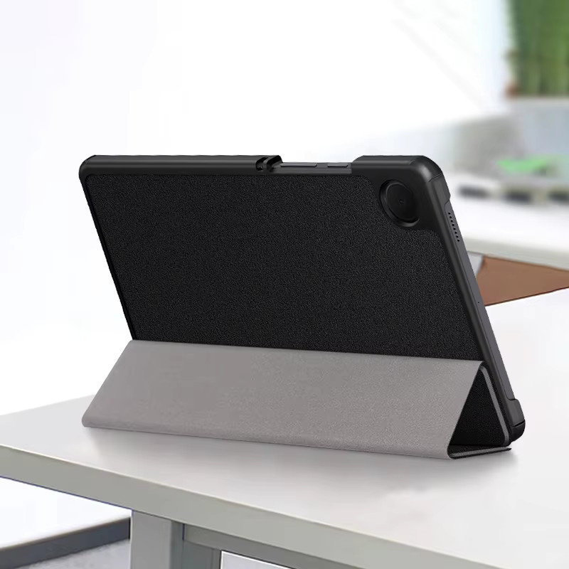 Samsung Galaxy Tab A9 8,7 Zoll Hülle SM-X110 SM-X115 X117 PU Flip Stand Cover in Schwarz - Bild 1