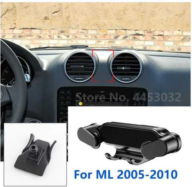 Mellow Home Handyhalterung für Mercedes Benz W164 ML 350 500, Schwerkraft-Handyhalter mit GPS-Funktion für den Lüftungsschlitz, Schwarz - Bild 1