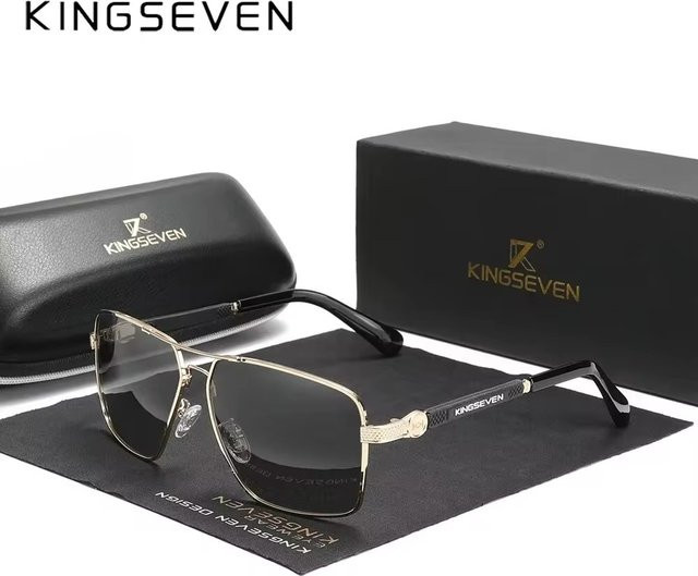 KINGSEVEN N7790 Sonnenbrille, Vollrand, Square, Metall, Schwarz, Unisex - Bild 1