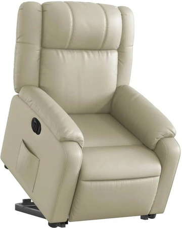 vidaXL Elektrischer Relaxsessel mit Aufstehhilfe in Creme aus Kunstleder