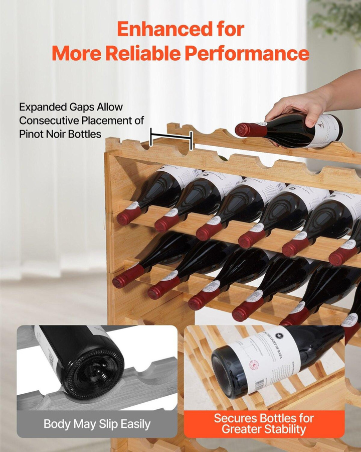 Buying Solutions MB Modulares Weinregal aus Kiefernholz in Braun, 8 Etagen für 72 Flaschen, freistehendes Weinlagerregal - Bild 5