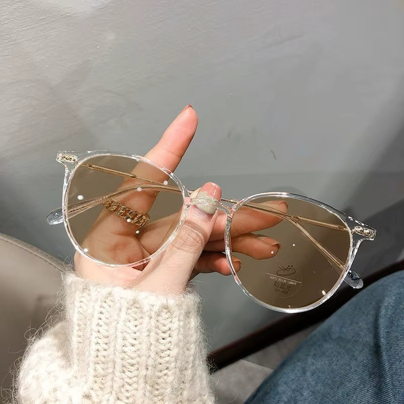 Computer Brille, Metall, Vollrand, Rund, Unisex, Photochrom, Blaulichtfilter - Bild 1