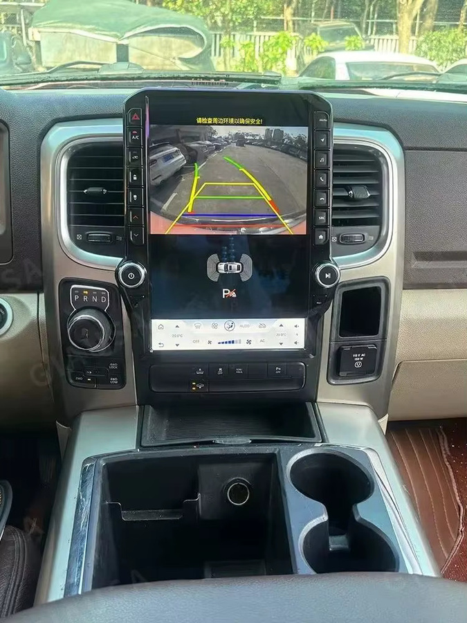 YANFU Android 14 Navigationssystem für Dodge RAM 1500 2500 3500 (2013-2018) mit vertikalem Display, kabellosem CarPlay, GPS und automatischer Klimasteuerung in Schwarz - Bild 4