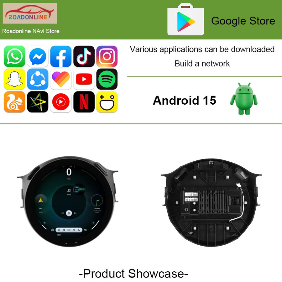Roadonline Android 15 Multimedia-Player für BMW MINI F54 (2016-2023) mit 11,7 Zoll Display, Carplay, 4G und WLAN in Schwarz - Bild 3