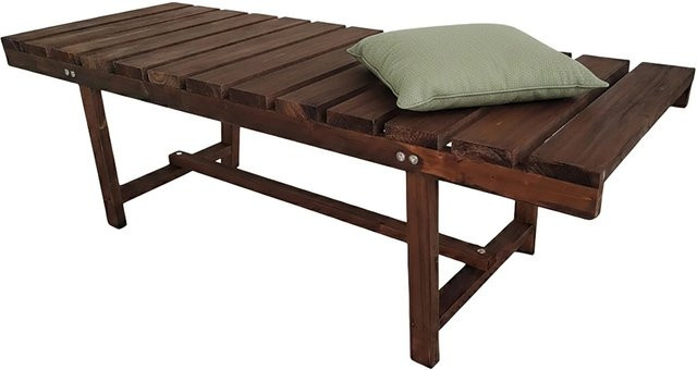 Relaxdays Gartenbank aus Tannenholz in Braun, rustikaler 2-Sitzer für Garten, Balkon oder Terrasse, B/T/H: 110 x 35 x 38 cm - Bild 1