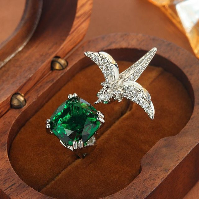 YIRAN Jewelry Vogelring, Kupfer, Zirkonia, Bunt, Damen - Bild 1