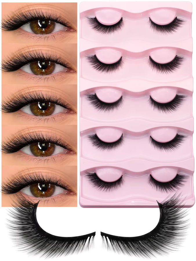 VELTRINAY Fox Eye Lashes Wispy Eyelashes, Faux Mink, Natürlich - Bild 2