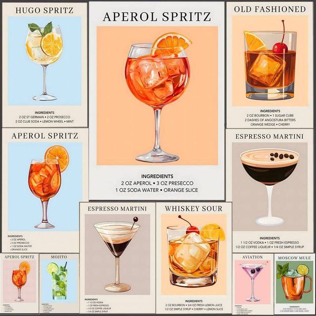 Cocktail Kunst Dekor Poster von bilibili für dein Zuhause im Hochformat - Bild 1