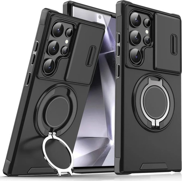Stoßfeste Panzer-Handyhülle mit Linsenschutz für Samsung Galaxy S26 S25 S24 S23 S22 Ultra S20 FE sowie A55 A35 A25 A16 A15 A13 A06 in Schwarz oder Rot - Bild 1