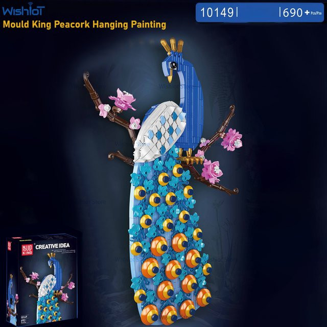 Wishiot Mould König Bausteine Pfau Hängebild Puzzle aus ABS für kreative Dekoration - Bild 1