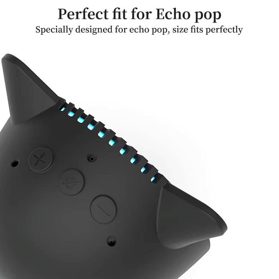 LIBOER Batteriebasis für Echo Pop, tragbare Lade-Dockingstation mit Katzenohren und schützender Silikonabdeckung, Farbe: Lila - Bild 5