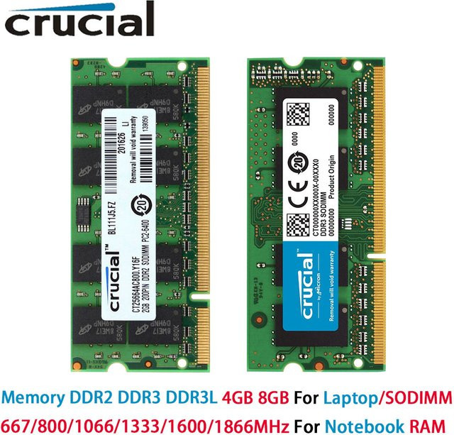 Crucial DDR3 DDR3L Notebook RAM SODIMM Arbeitsspeicher in Grün - Bild 1