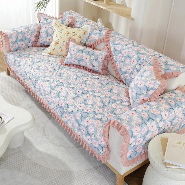 Binchi Outdoor Equipment Sofa Abdeckung aus Baumwolle mit Blumenmuster, Mehrfarbig, B/T: 70 x 70 cm - Bild 1