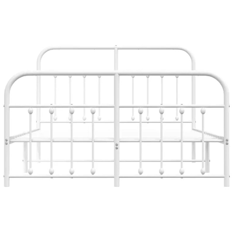Vidaxl Metall-Bettgestell mit Kopfteil und Fußteil in Weiß, B/T/H: 140 x 200 cm - Bild 2