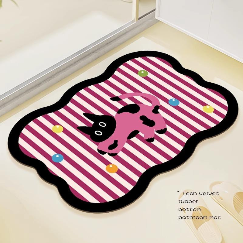 Yiran Furniture Kieselgurmatte für das Badezimmer, schnelltrocknend und rutschfest, Multicolor, B: 80 cm, T: 50 cm - Bild 3