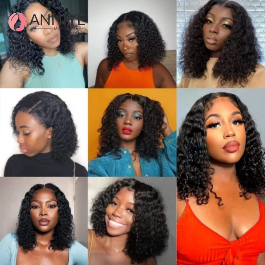 ANNIYE Kinky Curly Perücke, 100 % Echthaar, Bob, Damen - Bild 6