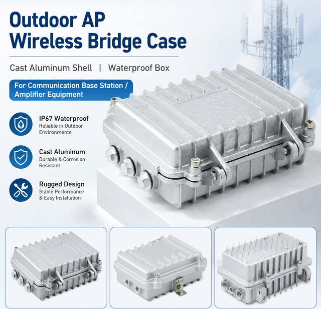 SZOMK Outdoor AP Wireless Bridge Gehäuse aus Aluminiumguss, wasserdichte Metallbox für Kommunikationsbasisstationen und Verstärkergeräte - Bild 1
