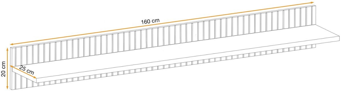 Wandboard Lines in Eiche und Schwarz, B: 160 cm, T: 25 cm, H: 5 cm - Bild 3