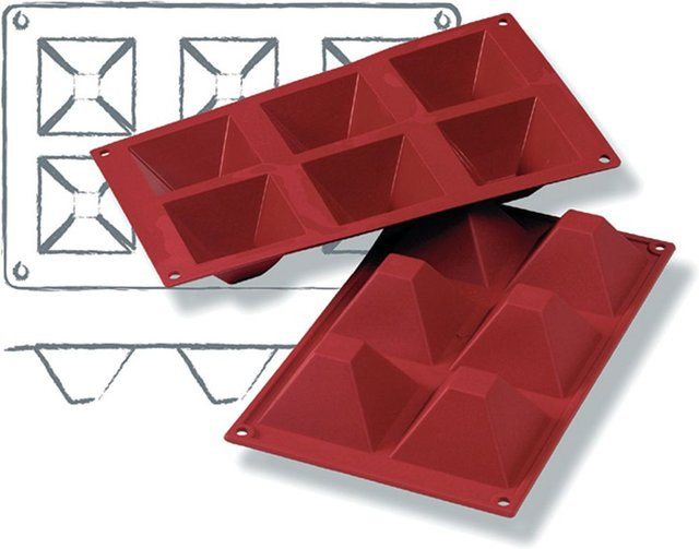 Schneider Silikonbackform Pyramide in Rot mit Antihaftbeschichtung - Bild 1