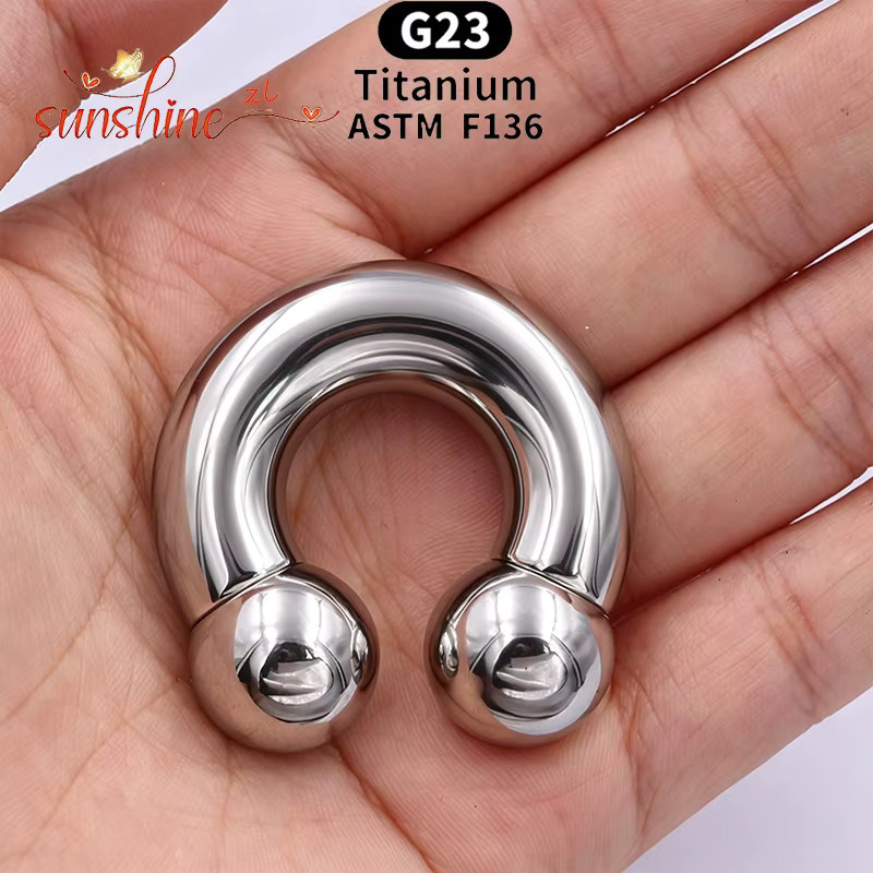 Hufeisen Circular Barbell Ohrringe, Titan, Unisex - Bild 3