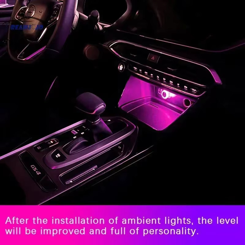 LED Auto Innenbeleuchtung mit USB-Anschluss und RGB-Atmosphärenlicht in Silber - Bild 4