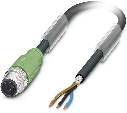 Phoenix Contact 1682650 Sensor-Aktor-Steckverbinder M12 Stecker gerade, 3-polig, grau/schwarz, Kabellänge: 1,50 m - Bild 1