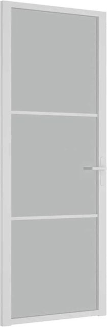 vidaXL Innentür modern in Weiß mit Glas und Aluminium, B: 76 cm, H: 201,5 cm - Bild 1