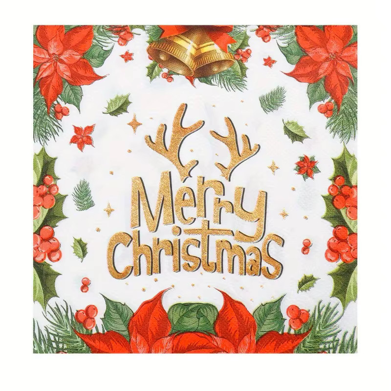 Dekorative Weihnachts-Einweg-Papierservietten in Mehrfarbig für deine Weihnachtsparty - Bild 3