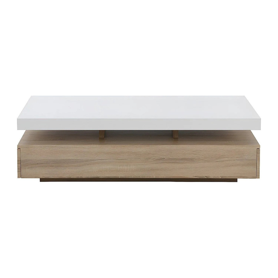 Couchtisch Felix von Vente-unique in Eiche und Weiß, rechteckig, Breite: 120 cm - Bild 2