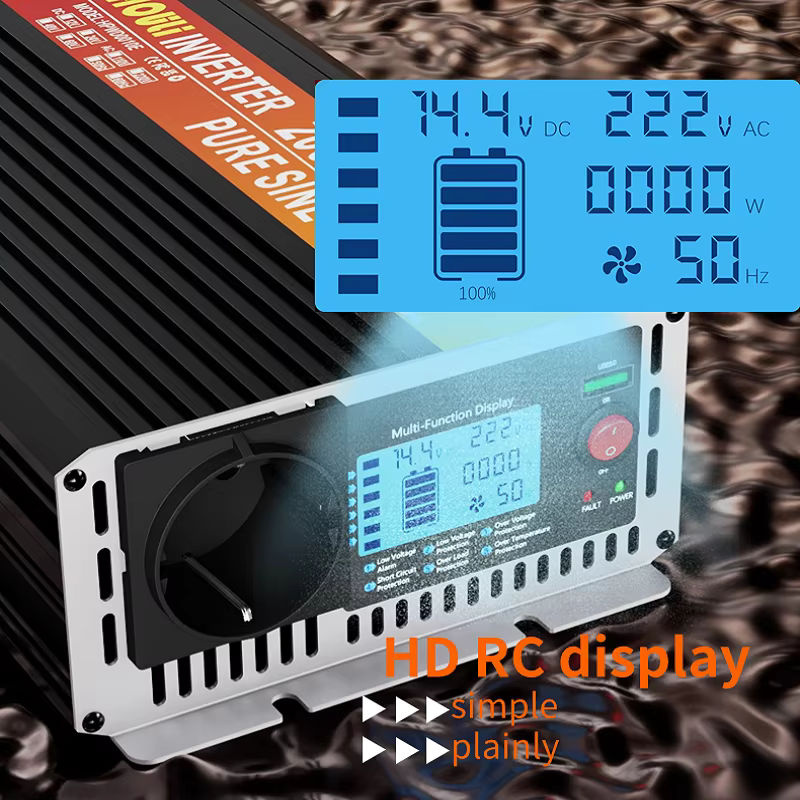 HOULI Reiner Sinus-Wechselrichter 12V/24V DC zu 220V AC Frequenzumrichter 50Hz für Auto und Spannungstransformation - Bild 3