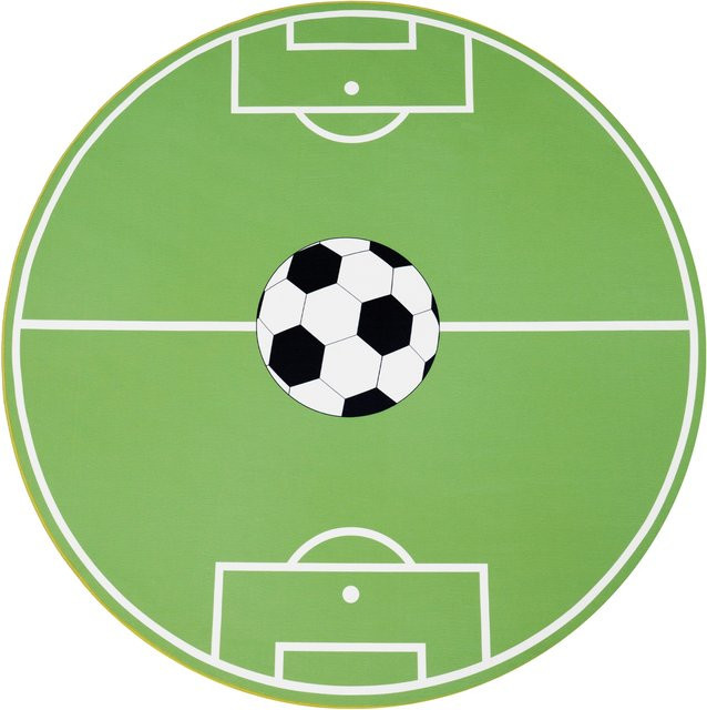 Runder Kinderteppich Bini in Grün mit geometrischem Design, Durchmesser: 200 cm - Bild 1